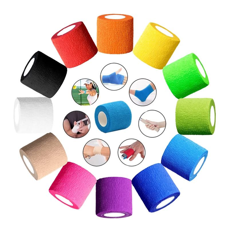 Bandaj coeziv pentru sport și prim ajutor – Banda de compresie auto-aderantă (2,5 cm, 5 cm, 7,5 cm, 10 cm)